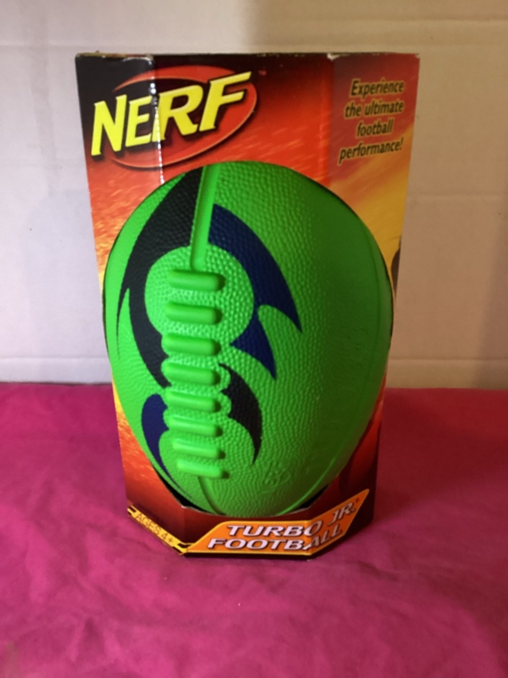 529-2004 Hasbro Blue & Green Nerf Foam Sports Turbo Jr Football New
